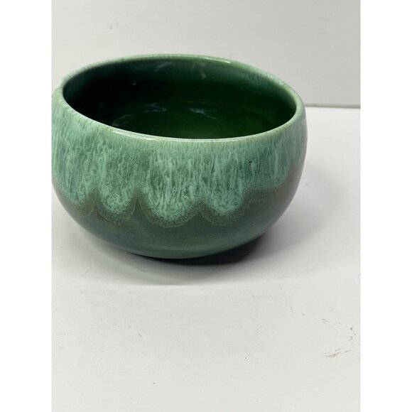 Small Vintage Green Drip Glaze Pottery Bowl Canada 3.5” wide - Picture 7 of 10
